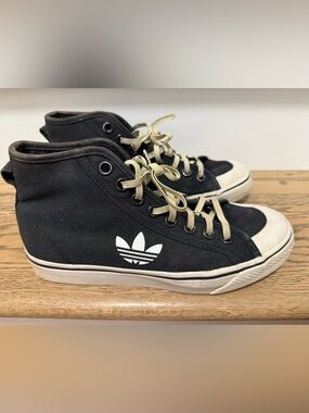 Adidas Originals Nizza Hi Black Canvas Sneakers | Women’s 6.5